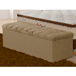 Calçadeira Baú Condessa 160CM Nobuck Marrom Taupe 0030 Simbal