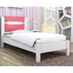 Cama De Solteiro Riviera Branco-Rosa Demóbile