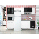 Cozinha Compacta Manuela 4/5 Peças Branco-Branco-Preto Poquema