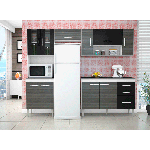 Cozinha Compacta Manuela 4/5 Peças Branco-Grigio-Preto Poquema