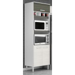 Paneleiro Duplo Para Forno e Microondas Bruna II 5602 Carvalho-Grigio Poquema