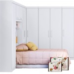 Quarto De Solteiro Modulado Duster 4 Peças Branco-Branco Brilho Moveis Albatróz