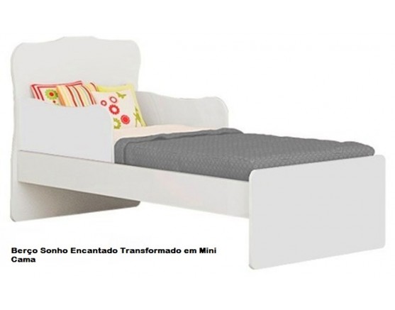 Berço Mini Cama Sonho Encantado 230 Branco-Branco Qmovi