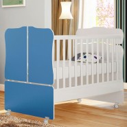 Berço Mini Cama Sonho Encantado 230 Branco-Azul Qmovi