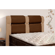 Cabeceira Casal Duquesa Para Cama Box 140CM Nobuck Bege II Com Marrom Chocolate 0144 Simbal