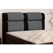 Cabeceira De Casal Duquesa 140CM Nobuck Cinza Escuro Com Negro 0145 Simbal