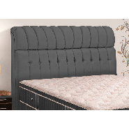 Cabeceira Solteiro Condessa Para Cama Box 90CM Nobuck Cinza Escuro 0578 Simbal