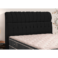 Cabeceira Solteiro Condessa Para Cama Box 90CM Nobuck Negro 0578 Simbal