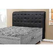 Cabeceira Solteiro Dama Para Cama Box 90CM PVC Canoas Preto 0072 Simbal