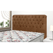 Cabeceira Solteiro Imperatriz Para Cama Box 90CM Nobuck Marrom Chocolate 0013 Simbal