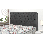 Cabeceira De Solteiro Imperatriz 90CM Nobuck Cinza Escuro 0579 Simbal