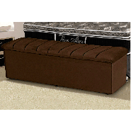 Calçadeira Baú Condessa Com 140CM Nobuck Marrom Chocolate 0013 Simbal