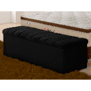 Calçadeira Baú Condessa 140CM Nobuck Negro 0578 Simbal