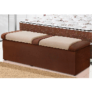 Calçadeira Baú Duquesa 140CM Nobuck Marrom Taupe Com Marrom Chocolate 0140 Simba