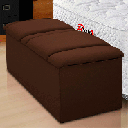 Calçadeira Baú Duquesa 140CM Nobuck Marrom Chocolate 0013 Simbal