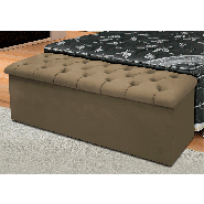 Calçadeira Baú Lotus Com 160CM Nobuck Marrom Chocolate 0013 Simbal