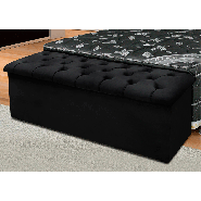 Calçadeira Baú Lotus 140CM Nobuck Negro 0578 Simbal