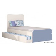 Cama De Solteiro Juvenil Doce Magia 220 Branco-Azul Qmovi