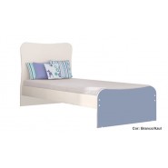 Cama Solteiro Juvenil Doce Magia Branco/Branco/Azul Qmovi