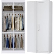 Guarda-Roupa De Canto Modulado Duster 1 Porta Branco/Branco Brilho Móveis Albatróz