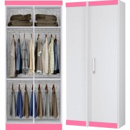 Guarda-Roupa De Canto Duster 1 Porta Branco-Rosa Albatróz
