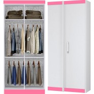 Guarda-Roupa De Canto Duster 1 Porta Branco-Rosa Albatróz