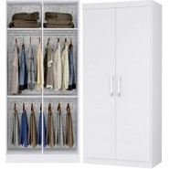 Guarda-Roupa Modulado Duster 2 Portas Branco/Branco Brilho QuadriFlex Móveis Albatróz