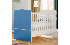 Berço Mini Cama Sonho Encantado 230 Branco-Azul Qmovi