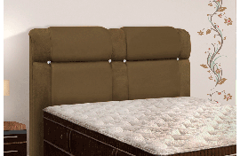 Cabeceira De Casal Duquesa 195CM Nobuck Marrom Taupe 0030 Simbal