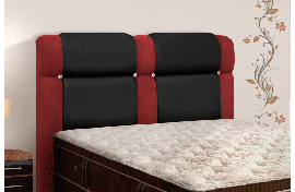 Cabeceira De Casal Duquesa 140CM Nobuck Vermelho Com Negro 0141 Simbal