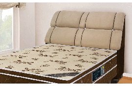 Cabeceira De Casal Imperador 140CM Nobuck Bege II Com Marrom Chocolate 0144 Simbal