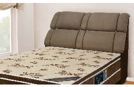 Cabeceira De Casal Imperador 140CM Nobuck Marrom Taupe Com Marrom Chocolate 0140 Simbal