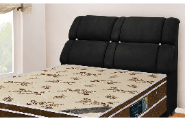 Cabeceira De Casal Imperador 140CM Nobuck Negro 0578 Simbal