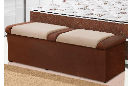 Calçadeira Baú Duquesa 140CM Nobuck Marrom Taupe Com Marrom Chocolate 0140 Simba