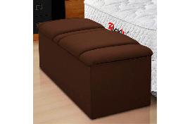 Calçadeira Baú Duquesa 140CM Nobuck Marrom Chocolate 0013 Simbal