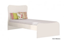 Cama-De Solteiro Juvenil Doce Magia Branco-Branco Qmovi