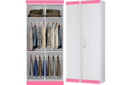 Guarda-Roupa De Canto Duster 1 Porta Branco-Rosa Albatróz