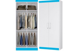 Guarda-Roupa Duster 2 Portas Branco-Azul Albatróz