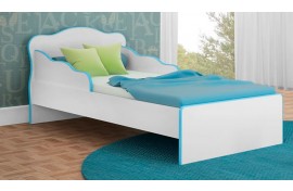 Mini Cama Doce Sonho 113 Branco-Branco-Azul Qmovi