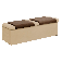 Calçadeira Baú Duquesa 160CM Nobuck Bege II Com Marrom Chocolate 0144 Simbal
