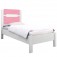 Cama De Solteiro Riviera Branco-Rosa Demóbile