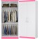 Guarda-Roupa Duster 2 Portas Branco-Rosa Albatróz